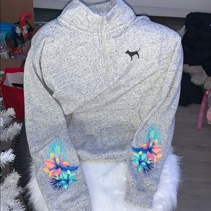 Pink VS quarter zip sweatshirt